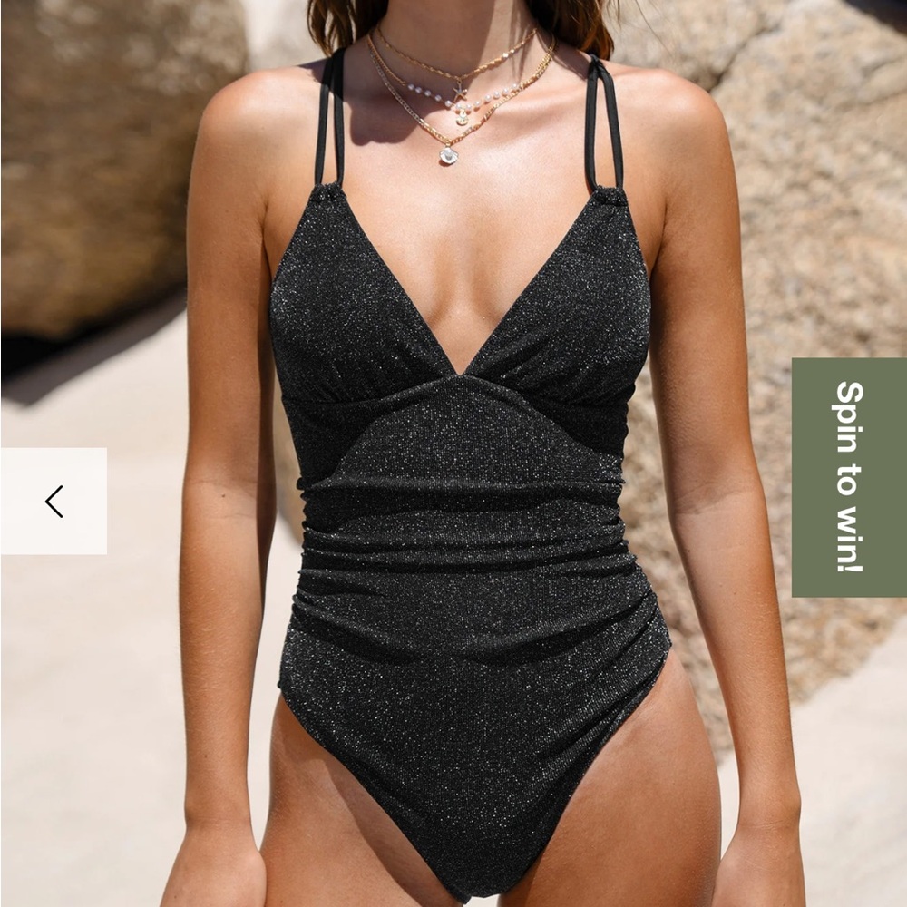 Berlook Lurex V-Neck One Piece Swimwear-Available In Long Torso
